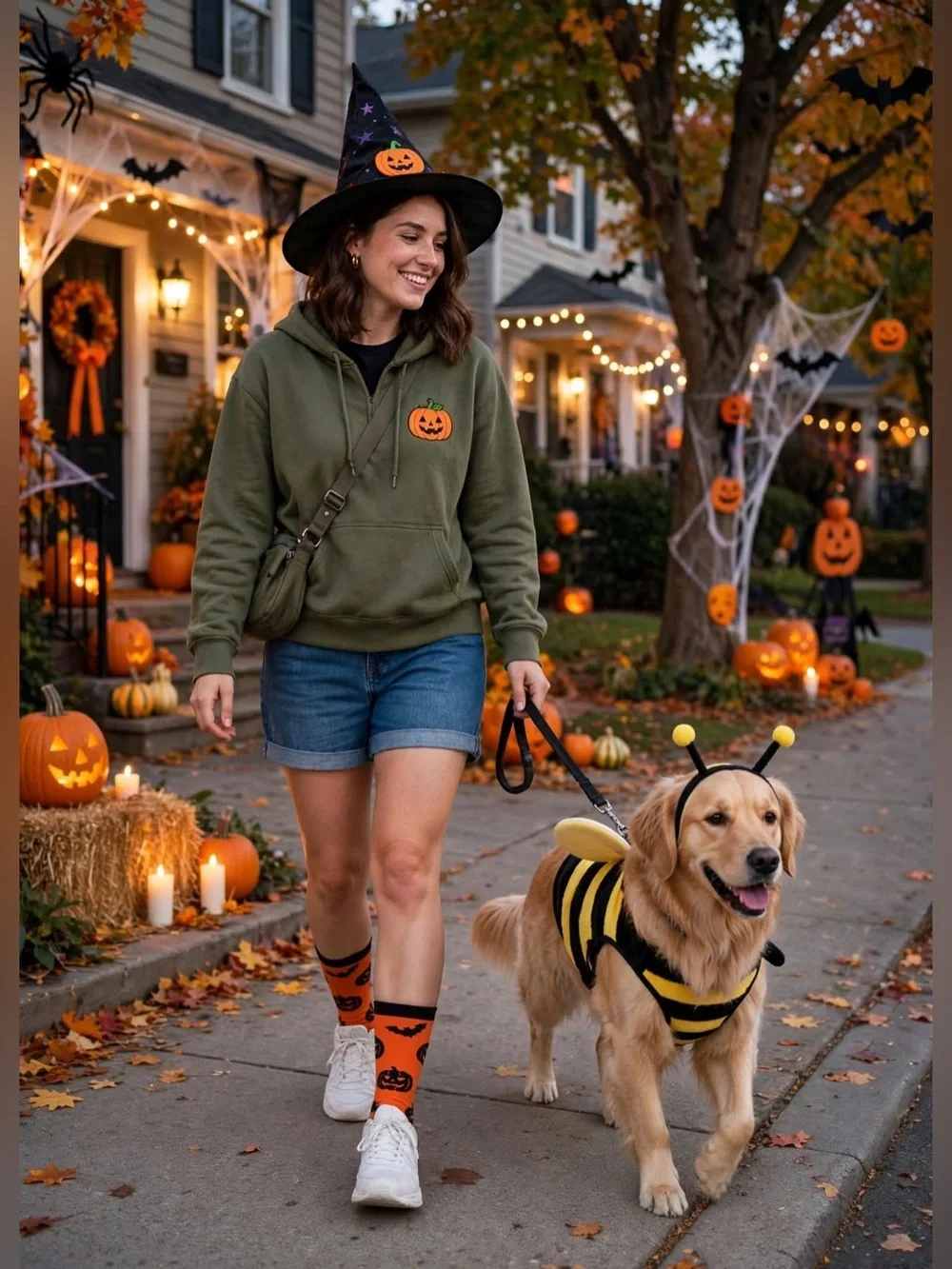 Veachog Halloween Socks - Women & Men Pumpkin and Bat Spooky holiday theme socks